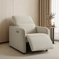 ReNest Zero Wall Power Recliner with Power Headrest, Dual Motor, USB Type-C, Fabric in Creamy Gray, Single