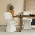 CHITA Upholstered Swivel Dining Chair for Dining Room & Kitchen, Set of 2, Linen Fabric