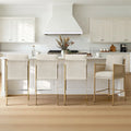 ReNest 26'' BOHO Counter Stools with Back & Armrest, Counter Height Bar Stools, Handwoven Paper Cord, Linen Fabric