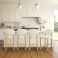 ReNest 26" Counter Height Bar Stools, Modern Upholstered Bar Stools for Kitchen Island & Home Bar, Cream Fabric, Set of 4