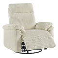 ReNest Manual Swivel Glider Recliner Chair, 360° Swivel Nursery Chair with Adjustable Recline, Nursing & Living Room Recliner,Cream