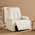 ReNest Swivel Glider Power Recliner Chair with Power Headrest & Lifting Armrests, for Living Room and Nursery, Chenille Upholstery, Cream