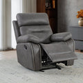 CHITA Manual Rocker Recliner Chair with Adjustable Headrest Sofa Recliner Chairfor Living Room Faux Leather Home Theater Seating, Elephant Grey