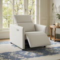 ReNest Power Recliner Chair with Adjustable Headrest, USB & Type-C Charging Ports, Zero Wall Recliner for Small Spaces, Light Gray Faux Leather, Single