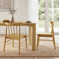 ReNest Windsor Dining Chairs Set of 2, Solid Wood Frame with Plywood Seat, Oak Veneer, Firm Spindle Back, Oak