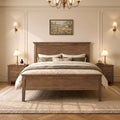 ReNest Queen Size Platform Bed Frame, Modern Farmhouse Style, Wood Slat Support, No Box Spring Needed, Walnut