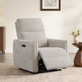 ReNest Dual Motor Power Recliner with 165° Lay-Flat, USB and Type-C Charging, khaki Fabric, Single