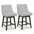 CHITA 26 inch Faux Leather Swivel Upholstered Counter Height Bar Stools with Full Back, Set of 2, Pure White