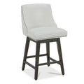 CHITA 26 inch Faux Leather Swivel Upholstered Counter Height Bar Stools with Full Back, Pure White