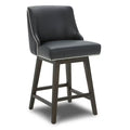 CHITA 26 inch Faux Leather Swivel Upholstered Counter Height Bar Stools with Full Back, Black