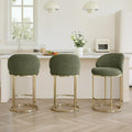 CHITA Upholstered Swivel Counter Bar Stool with Metal Frame and Arched Back