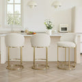CHITA Upholstered Swivel Counter Bar Stool with Metal Frame and Arched Back