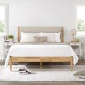 CHITA Queen Size Upholstered Platform Bed Frame with Headboard Boucle Fabric Style,Oatmeal