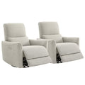 CHITA Electric Power Recliner Swivel Glider Set of 2, Upholstered Fabric Nursery Chair Living Room Reclining Sofa Chair, Dove