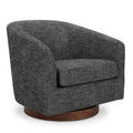 CHITA Swivel Accent Chair Fabric, Round Barrel Arm Chair Living Room, Charcoal Gray