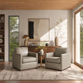 CHITA Swivel Accent Chairs for Living Room, Comfortable Arm Chairs for Bedroom,Faux Leather in Gray