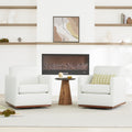 CHITA Swivel Accent Chairs Set of 2 for Living Room, Comfortable Arm Chairs for Bedroom,Genuine Leather in White