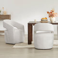 CHITA Modern Dining Chair with Caster Wheels & Open Back, Upholstered Dining Room Chairs Set of 2, Fabric in Wheat