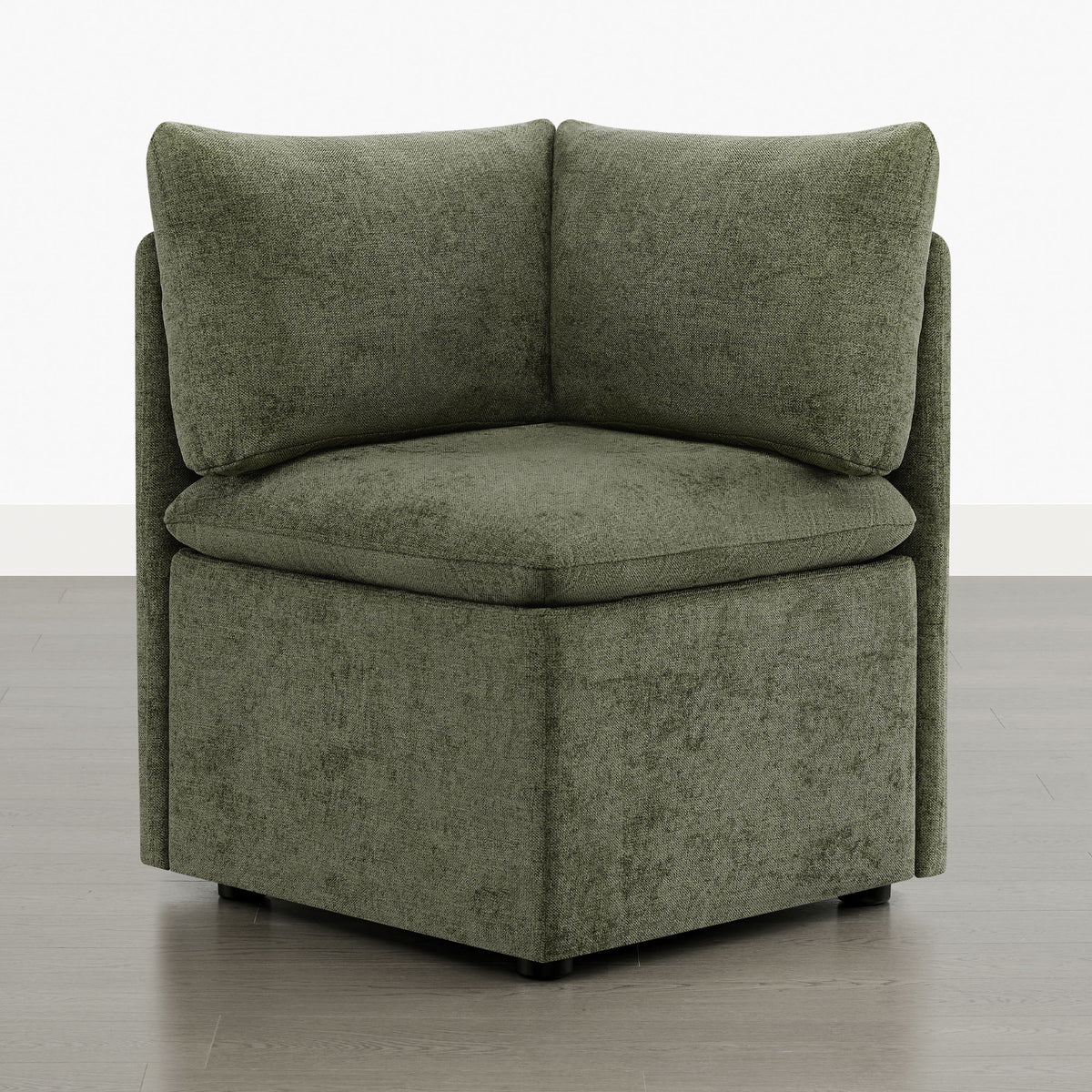 ReNest Storage Banquette Corner Seat, Modular Sofa for Living Room & Bedroom, Moss Green