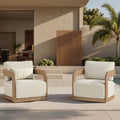 ReNest Outdoor Swivel Patio Chair, 360-Degree Rotating Outdoor Armchair with 13-Inch Thick Cushion, Set of 2