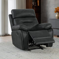 CHITA Manual Rocker Recliner Chair with Adjustable Headrest Sofa Recliner Chairfor Living Room, Home Theater Seating, Black Faux Leather