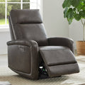 CHITA Electric Power Recliner, Zero Wall Hugger Recliners RV Recliners for Small Space Living Room, Faux Leather Single Sofa Chair with Adjustable Headrest USB&Type-C Charge, Chocolate Brown