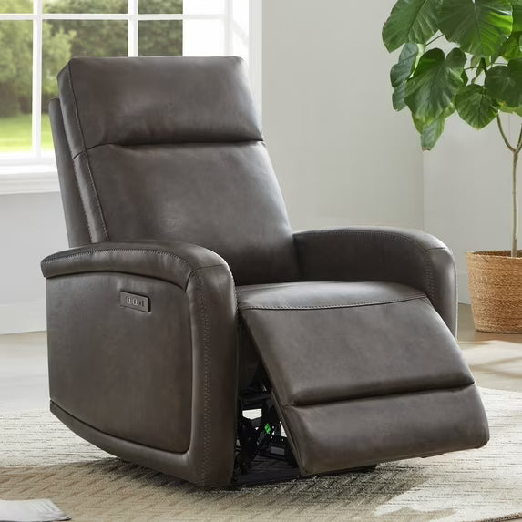 CHITA Electric Power Recliner, Zero Wall Hugger Recliners RV Recliners for Small Space Living Room, Faux Leather Single Sofa Chair with Adjustable Headrest USB&Type-C Charge, Chocolate Brown