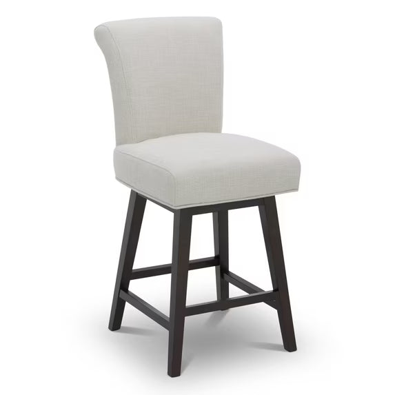 CHITA Swivel Counter Height Bar Stools with Fabric, 26 inch, Linen ...