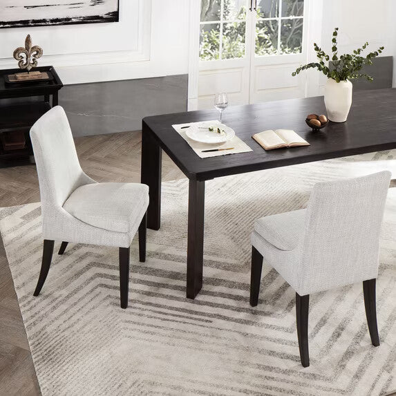ReNest Upholstered Dining Chair Set of 2, Mid Century Modern Comfy Chair for Kitchen, Fabric in Ivory White