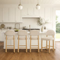 ReNest 26" Counter Height Bar Stools, Modern Upholstered Bar Stools for Kitchen Island & Home Bar, Sand Fabric, Set of 4