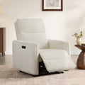 ReNest Dual Motor Power Recliner with 165° Lay-Flat, USB and Type-C Charging, Cream Fabric, Single