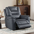 ReNest Zero Gravity Power Recliner, Genuine Top-Grain Leather, Triple Motor, Power Headrest & Lumbar, USB & Type-C, Navy, Single