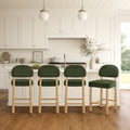 ReNest 26" Counter Height Bar Stools, Modern Upholstered Bar Stools for Kitchen Island & Home Bar, Moss Green Fabric, Set of 4
