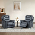 ReNest Zero Gravity Power Recliner, Genuine Top-Grain Leather, Triple Motor, Power Headrest & Lumbar, USB & Type-C, Navy