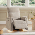 ReNest Swivel Power Recliner Chair with Power Headrest, USB & Type-C Charging Ports, Built-In Nightlight, for Living Room & Bedroom, Khaki Fabric, Single