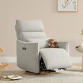 ReNest Swivel Power Recliner Chair, Nursery Glider Recliner with Power Headrest, USB & Type-C Charging Ports, Removable Lumbar Pillow, Crockery Fabric, Single
